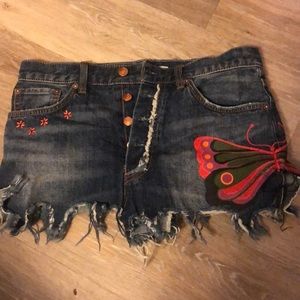 Free people butterfly design shorts